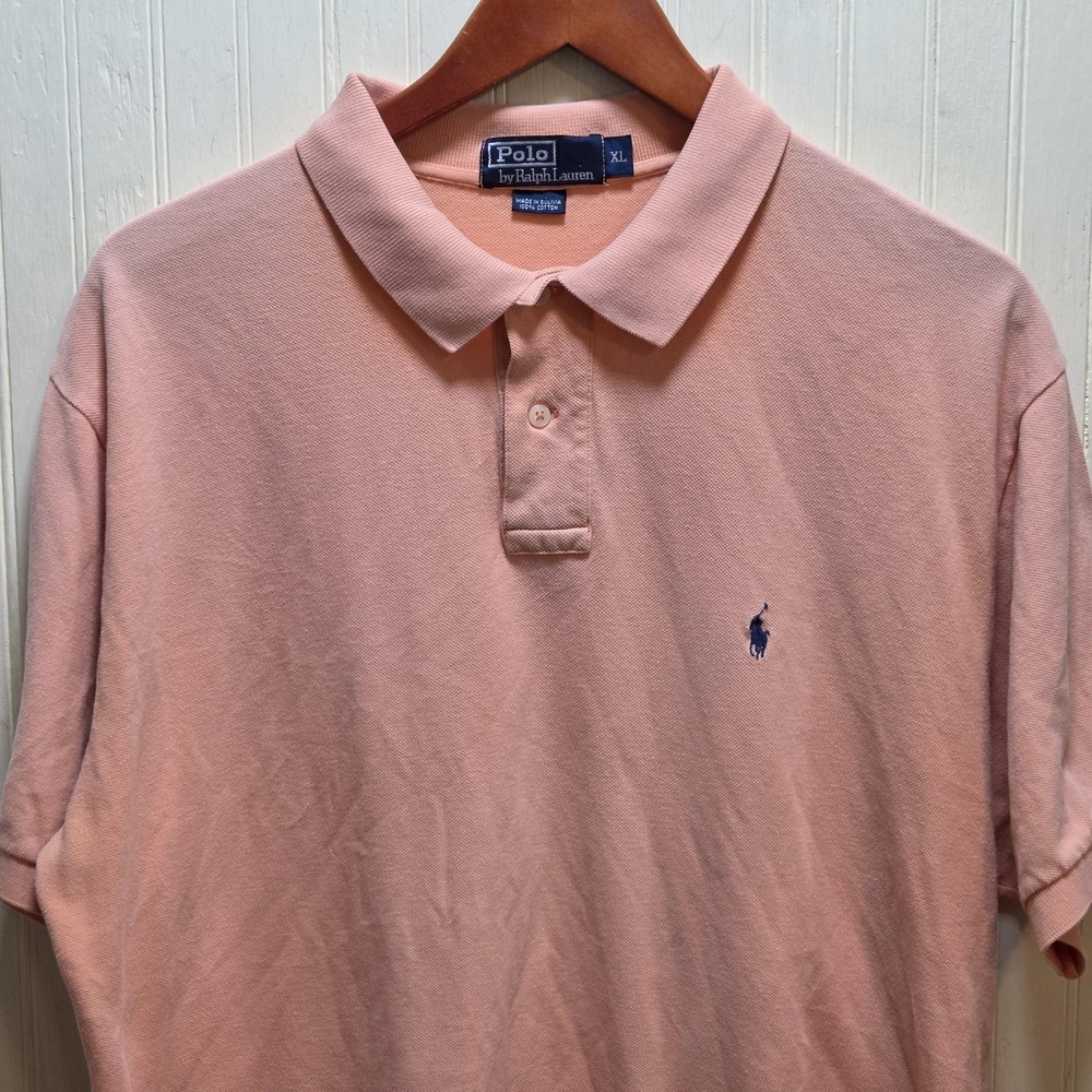 Polo By Ralph Lauren Polo Shirt Mens XL Pink Solid 100% Cotton Knit Top